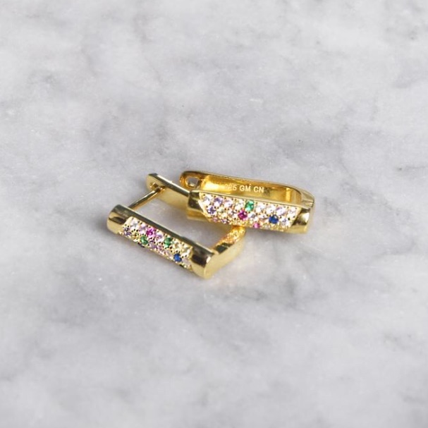 Multicolor Rectangular Earrings